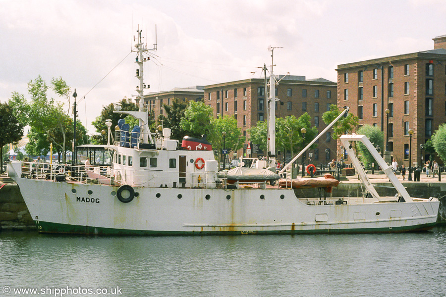 Photograph of the vessel rv Madog pictured in Canning Dock, Liverpool on 2nd August 2003