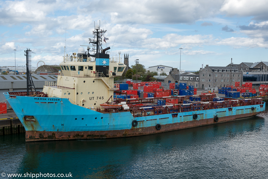 Photograph of the vessel  Mærsk Feeder pictured at Aberdeen on 17th May 2015