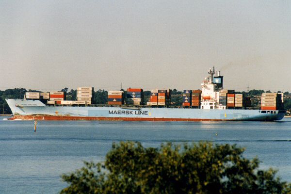 Photograph of the vessel  Maersk Hong Kong pictured departing Southampton on 23rd July 1995