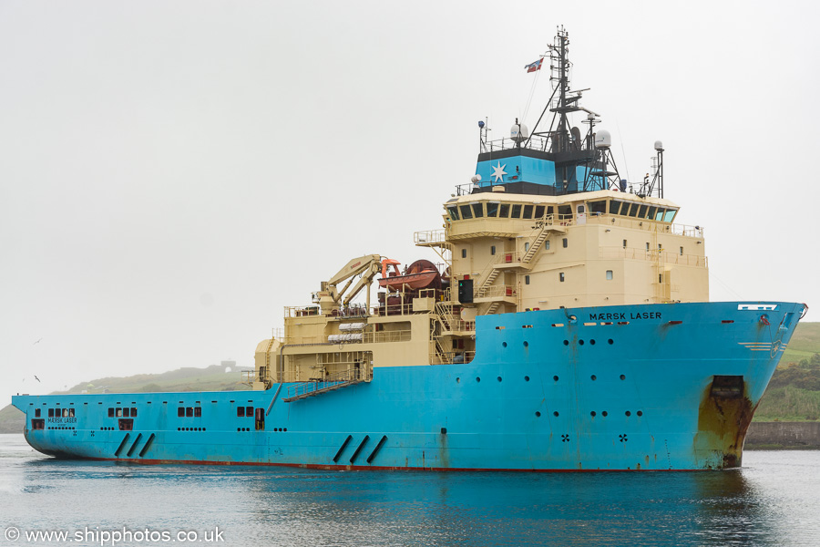 Photograph of the vessel  Mærsk Laser pictured arriving at Aberdeen on 31st May 2019