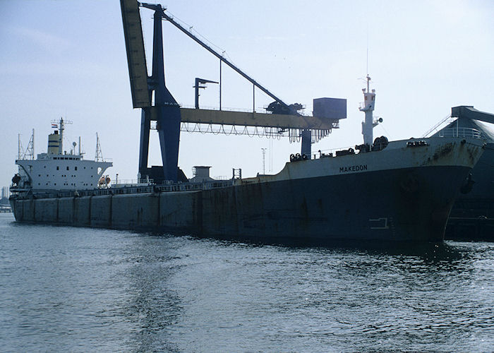Photograph of the vessel  Makedon pictured in Sint Laurenshaven, Rotterdam-Botlek on 27th September 1992