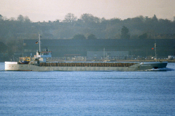 Photograph of the vessel  Margaretha pictured arriving in Southampton on 11th January 1995