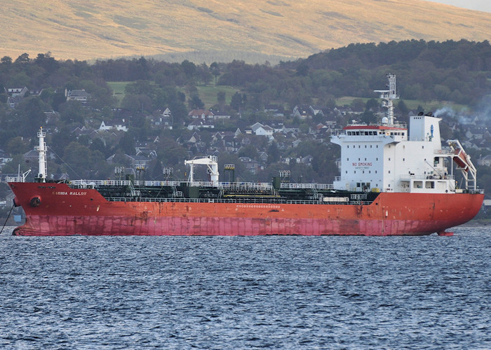 Photograph of the vessel  Marida Mallow pictured at anchor on the River Clyde on 26th September 2011