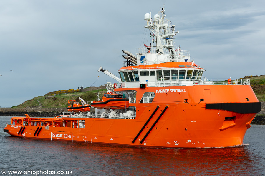 Photograph of the vessel  Mariner Sentinel pictured arriving at Aberdeen on 12th May 2022