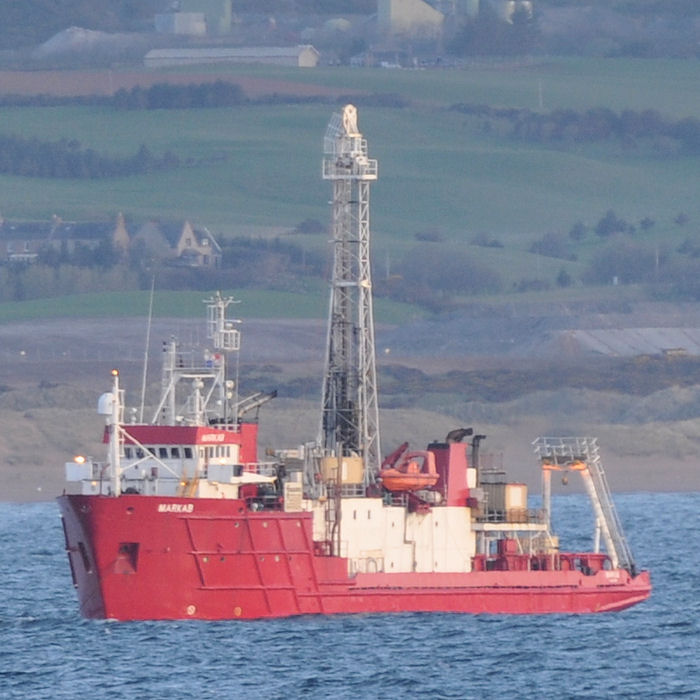 Photograph of the vessel  Markab pictured at anchor in Aberdeen Bay on 13th May 2013