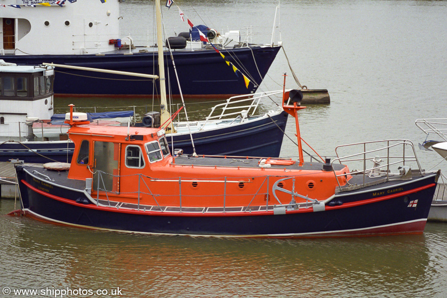 Photograph of the vessel RNLB Mary Gabriel pictured on the River Medway at Chatham on 4th June 2002