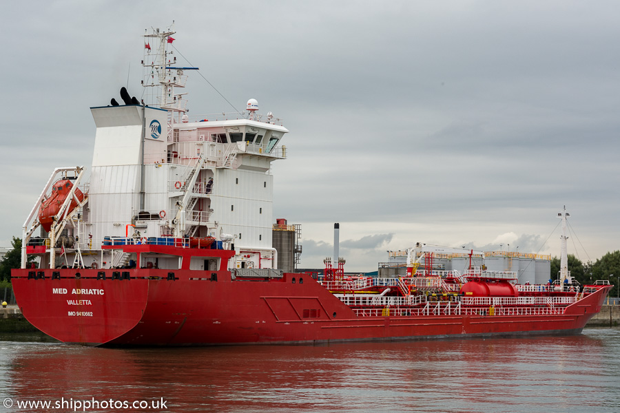 Photograph of the vessel  Med Adriatic pictured in Alfred Dock, Birkenhead on 31st August 2015