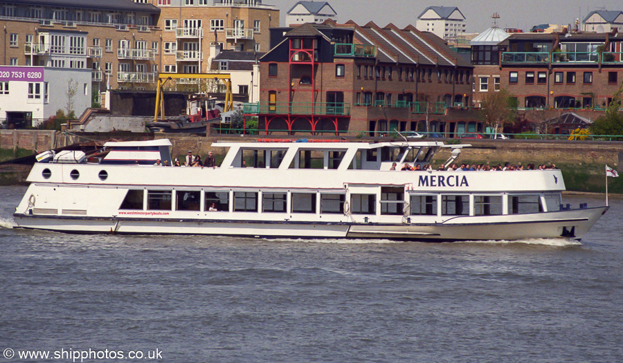 Photograph of the vessel  Mercia pictured at Greenwich on 22nd April 2002