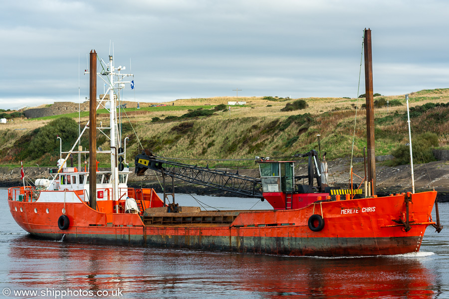 Photograph of the vessel  Merete Chris pictured arriving at Aberdeen on 13th October 2021