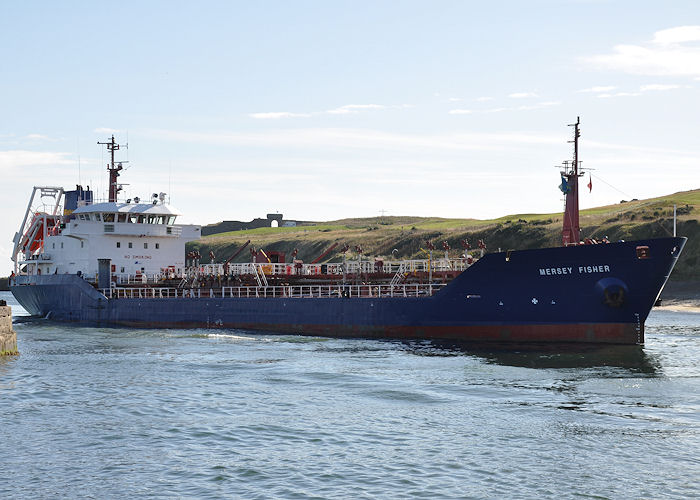 Photograph of the vessel  Mersey Fisher pictured arriving at Aberdeen on 14th September 2013