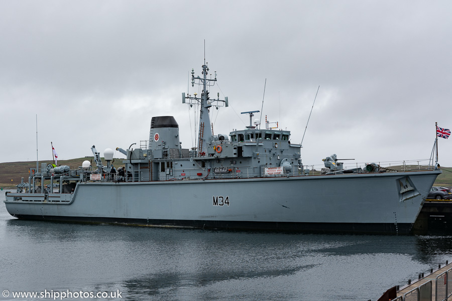 Photograph of the vessel HMS Middleton pictured at Lerwick on 21st May 2015
