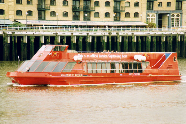 Photograph of the vessel  Millennium of London pictured in London on 6th May 1998