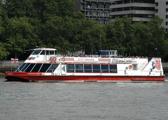 Photograph of the vessel  Millennium of Peace pictured in London on 18th May 2008