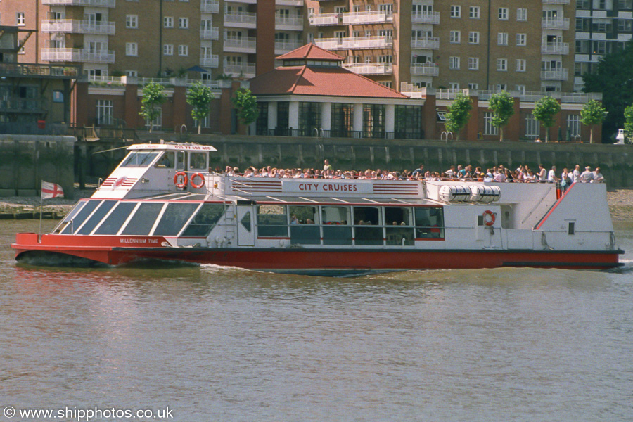 Photograph of the vessel  Millennium Time pictured in London on 16th July 2005