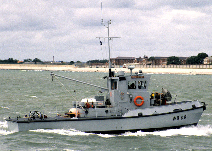 Photograph of the vessel HMAV Mill Reef pictured entering Portsmouth Harbour on 24th June 1990