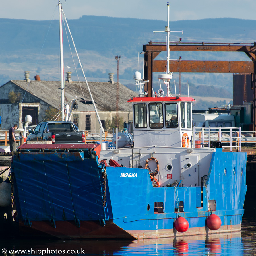Photograph of the vessel  Misneach pictured in James Watt Dock, Greenock on 16th October 2015