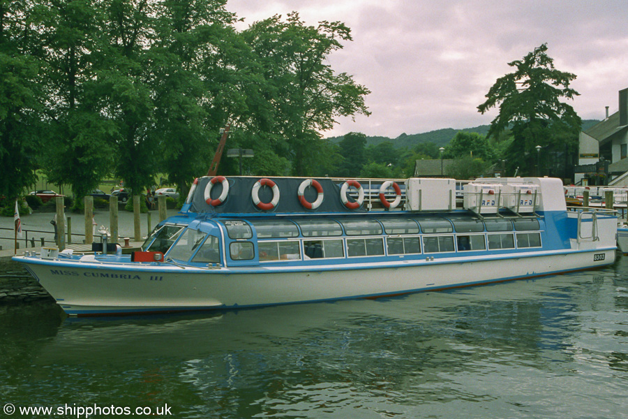 Photograph of the vessel  Miss Cumbria III pictured at Bowness on 12th June 2004
