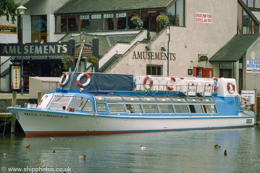 Photograph of the vessel  Miss Cumbria IV pictured at Bowness on 12th June 2004