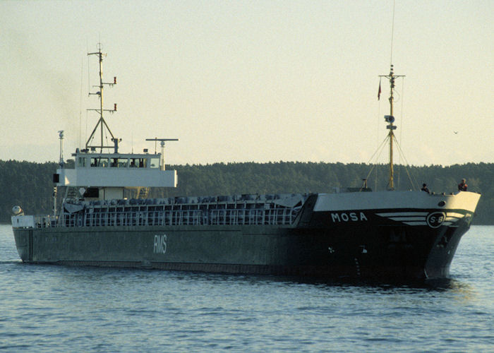 Photograph of the vessel  Mosa pictured arriving in Poole on 25th October 1997