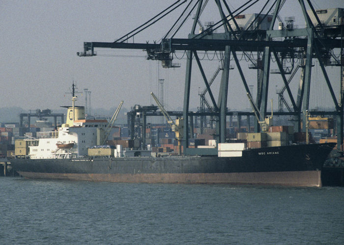 Photograph of the vessel  MSC Ariane pictured at Felixstowe on 15th April 1996