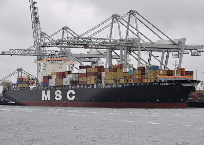 Photograph of the vessel  MSC Barbara pictured in Europahaven, Europoort on 24th June 2012