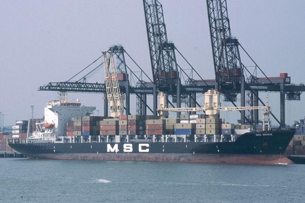 Photograph of the vessel  MSC Nicole pictured in Felixstowe on 26th May 2001
