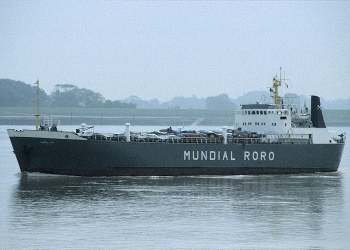 Photograph of the vessel  Mundial Car pictured on the River Elbe on 27th May 1998