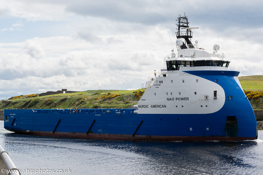 Photograph of the vessel  NAO Power pictured arriving at Aberdeen on 22nd May 2015