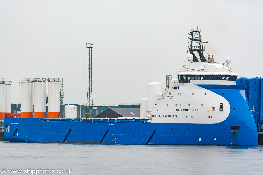 Photograph of the vessel  NAO Prosper pictured at Aberdeen on 31st May 2019