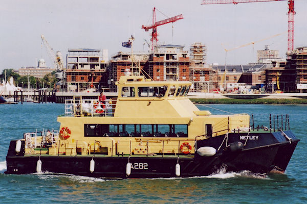 Photograph of the vessel RMAS Netley pictured fitting out in Southampton on 25th November 2000