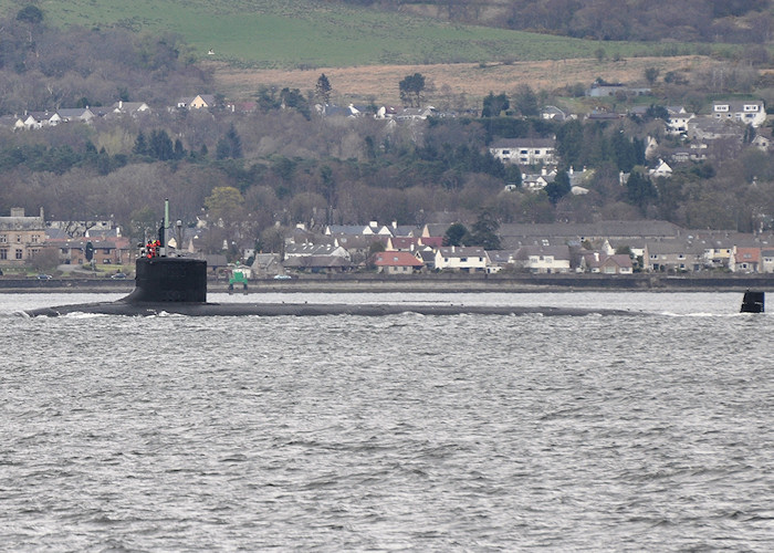Photograph of the vessel USS New Hampshire pictured on the Firth of Clyde on 6th April 2012