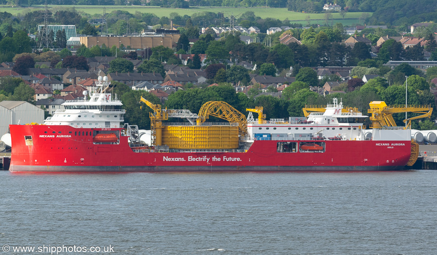 Photograph of the vessel cs Nexans Aurora pictured at Dundee on 22nd May 2022