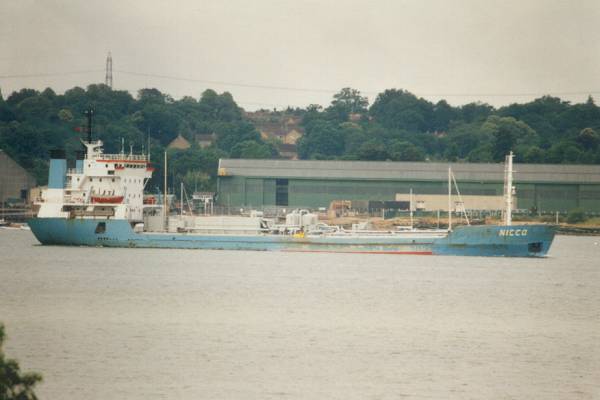 Photograph of the vessel  Nicco pictured arriving in Southampton on 31st July 1996
