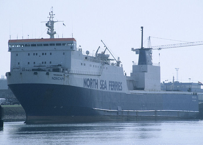 Photograph of the vessel  Norcape pictured in Beneluxhaven, Europoort on 27th September 1992