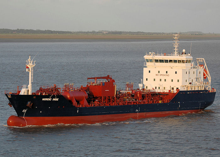 Photograph of the vessel  Nordic Inge pictured on the River Humber on 18th June 2010