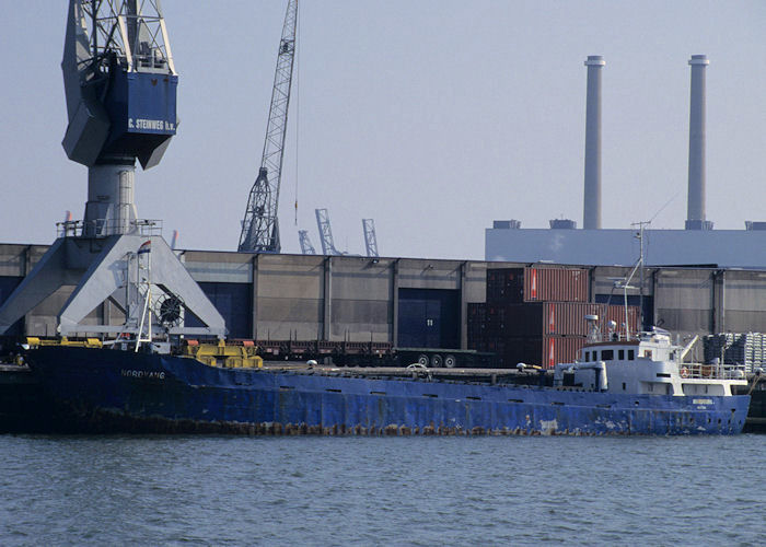 Photograph of the vessel  Nordvang pictured in Prinses Beatrixhaven, Rotterdam on 14th April 1996