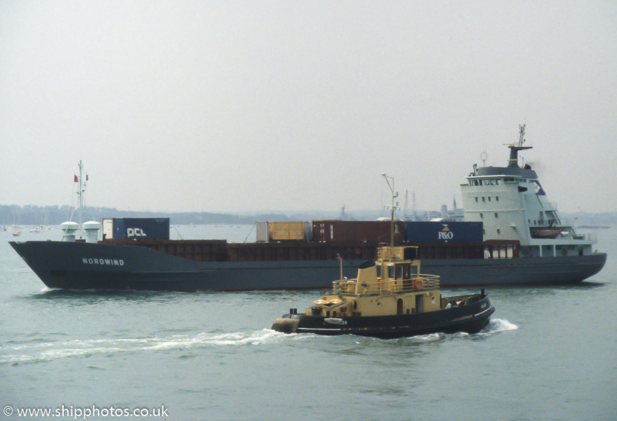 Photograph of the vessel  Nordwind pictured departing Portsmouth Harbour on 5th July 1989