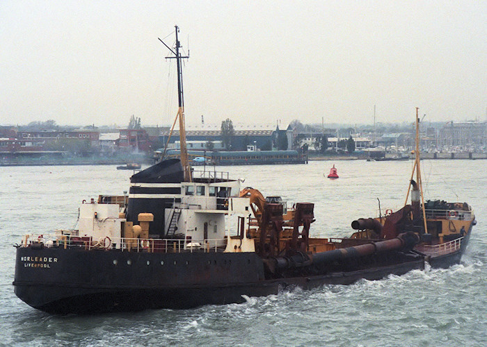 Photograph of the vessel  Norleader pictured entering Portsmouth Harbour on 26th October 1988