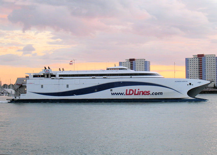 Photograph of the vessel  Norman Arrow pictured arriving in Portsmouth Harbour on 12th August 2010