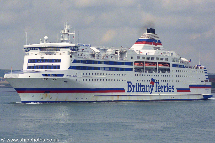 Photograph of the vessel  Normandie pictured departing Portsmouth Harbour on 6th July 2002