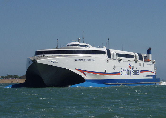 Photograph of the vessel  Normandie Express pictured arriving in Portsmouth Harbour on 29th June 2008
