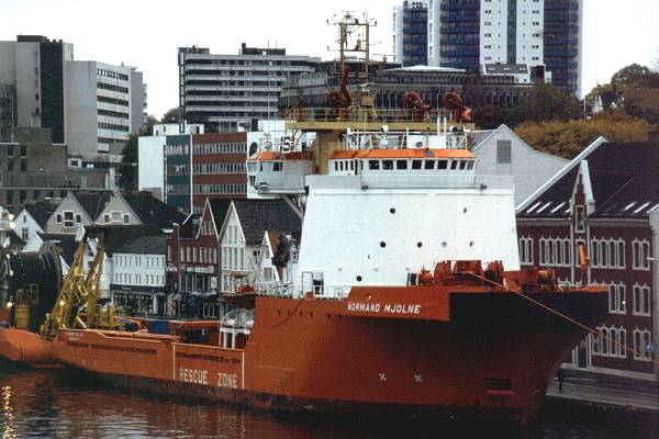 Photograph of the vessel  Normand Mjolne pictured in Stavanger on 25th October 1998