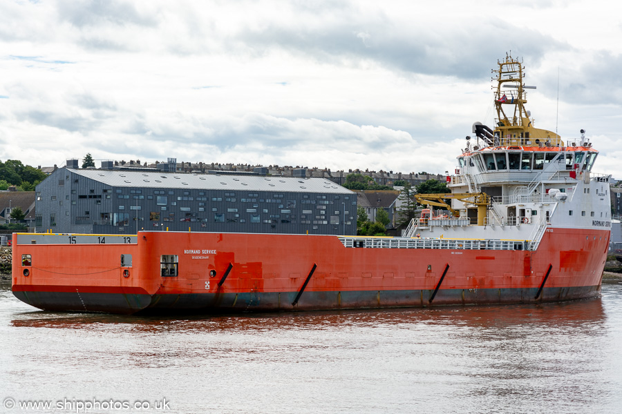 Photograph of the vessel  Normand Service pictured arriving at Aberdeen on 9th August 2023