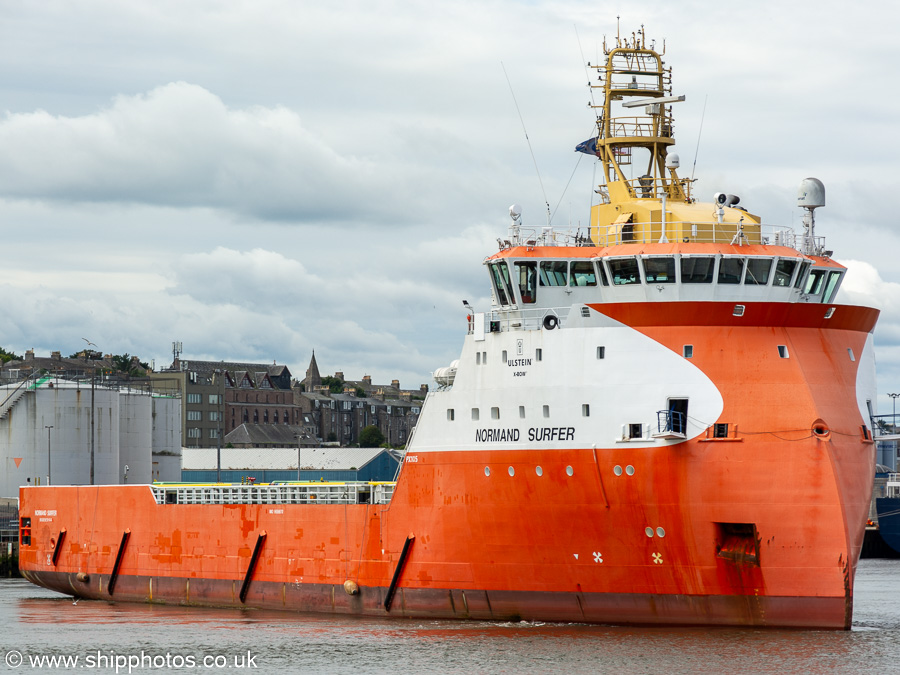 Photograph of the vessel  Normand Surfer pictured at Aberdeen on 9th August 2023