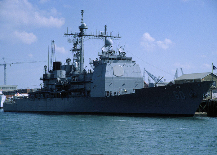 Photograph of the vessel USS Normandy pictured in Portsmouth Naval Base on 29th May 1994