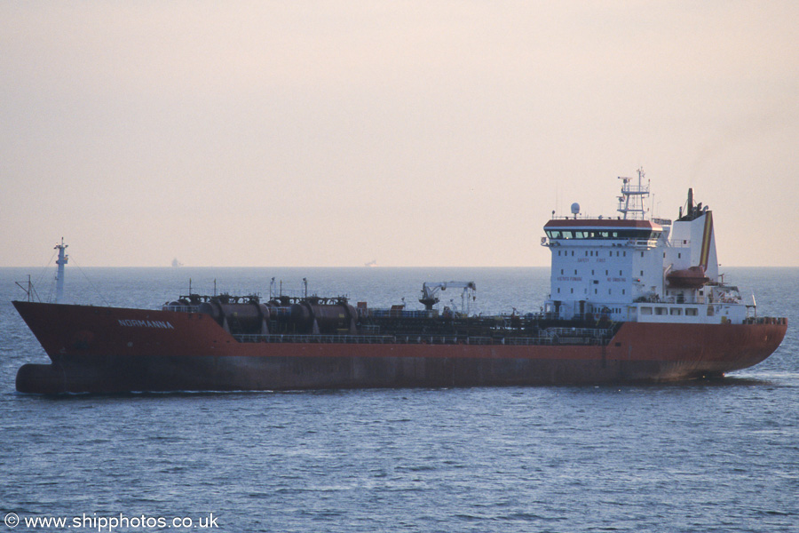 Photograph of the vessel  Normanna pictured on the Westerschelde passing Vlissingen on 18th June 2002