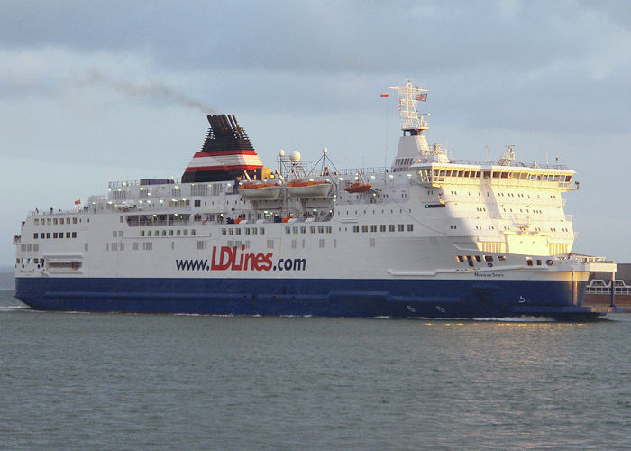 Photograph of the vessel  Norman Spirit pictured arriving in Portsmouth Harbour on 29th June 2008