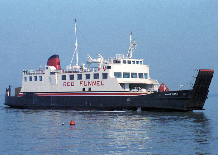 Photograph of the vessel  Norris Castle pictured approaching Cowes on 22nd February 1988