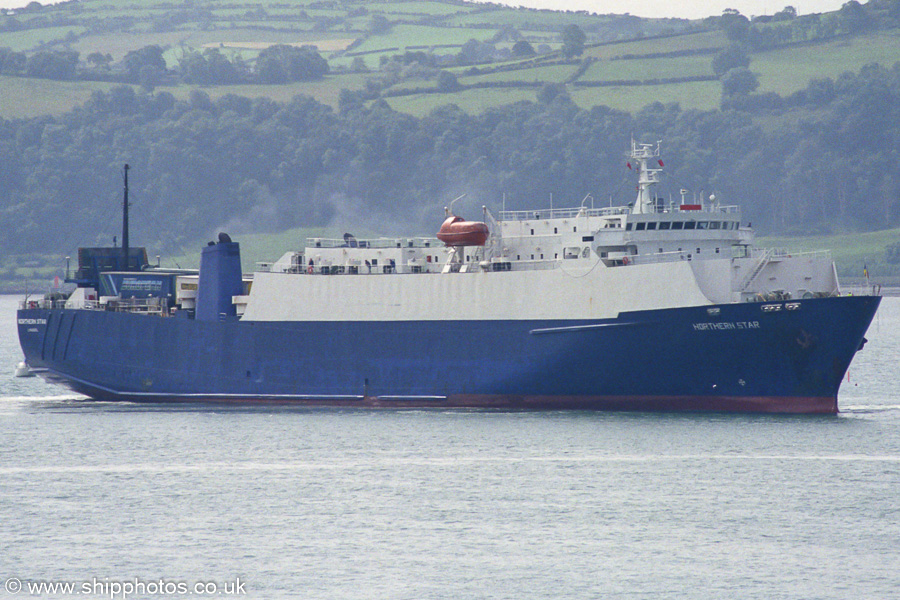 Photograph of the vessel  Northern Star pictured arriving at Larne on 16th August 2002