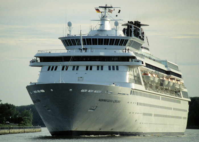 Photograph of the vessel  Norwegian Crown pictured passing through Rendsburg on 7th June 1997